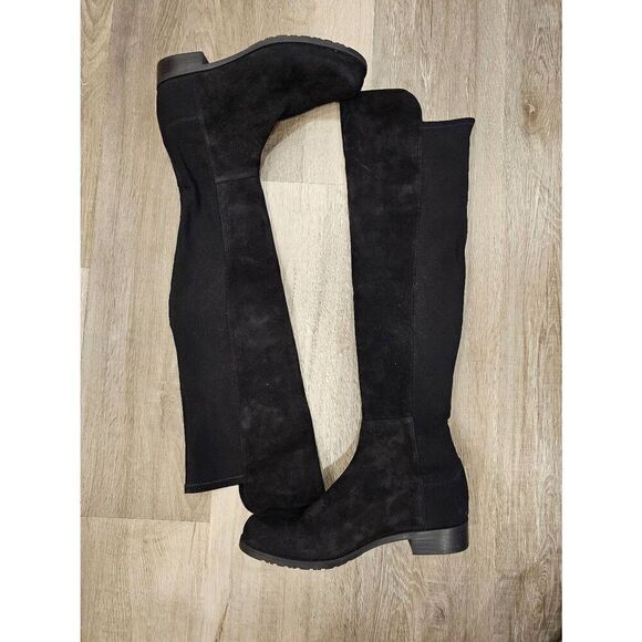 Stuart Weitzman size 8.5 Black Suede Tall Boots - Picture 1 of 7